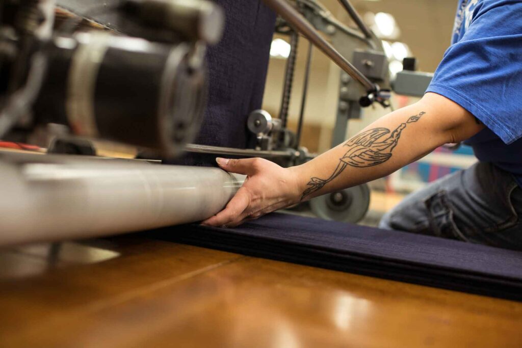Person producing knit fabrics